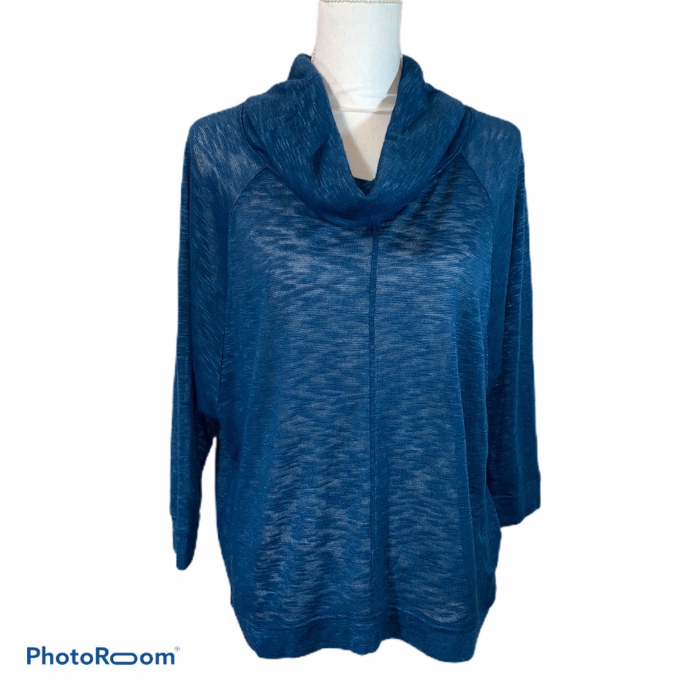 OLD NAVY Sheer Funnel Neck Oversized Top Sz L